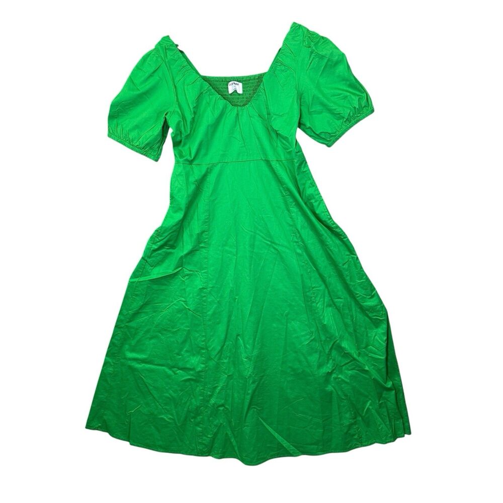 NWT Old Navy Puff Sleeve Maxi Dress Kelly Green Smocked A Line Medium